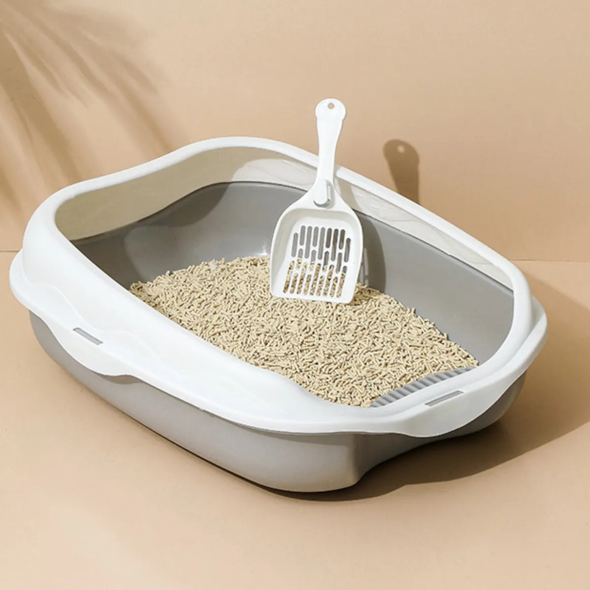 Caixa de Areia para Gatos Semi-fechada Cinza Gatz