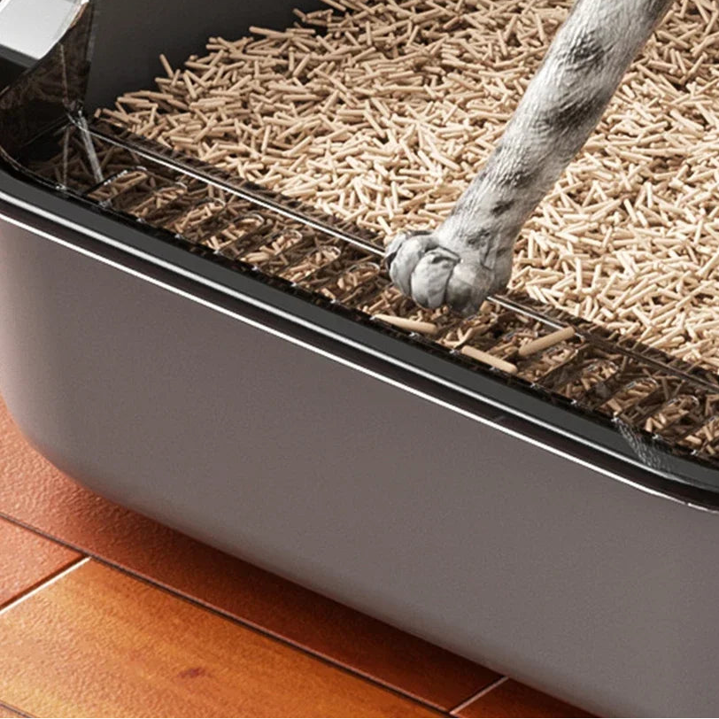 Caixa de Areia para Gatos Semi-fechada Transparente Gatz