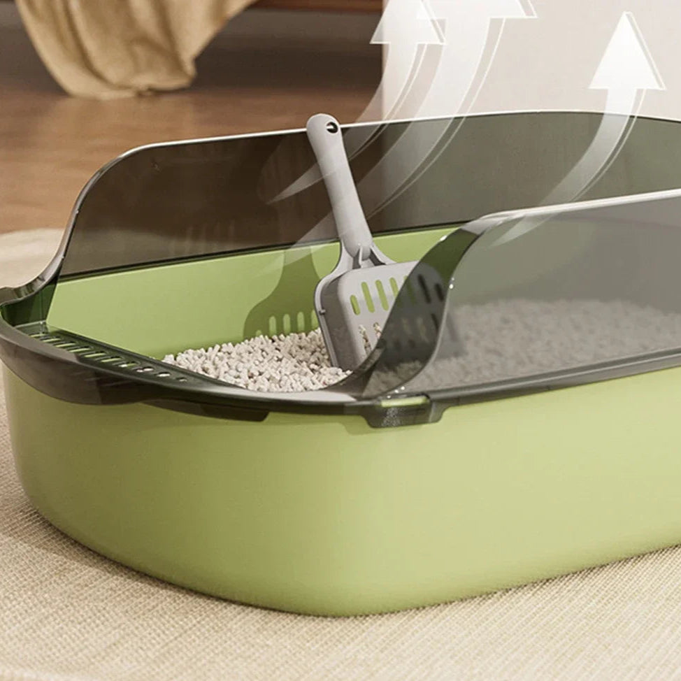 Caixa de Areia para Gatos Semi-fechada Transparente Gatz