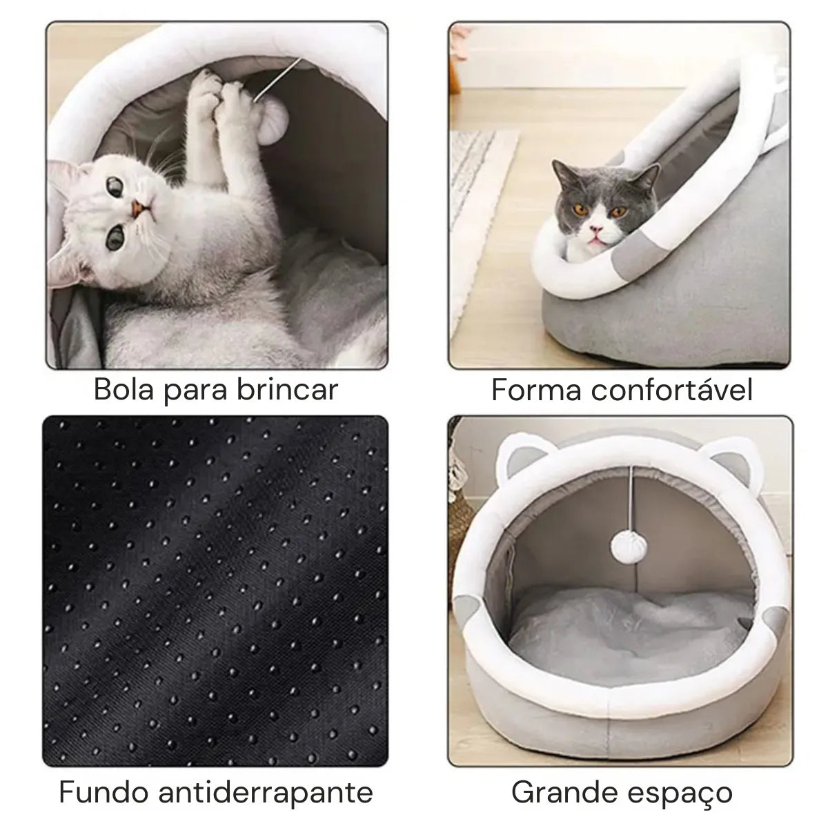 Cama Casa Redonda para Gatos Macia em Algodão Gatz