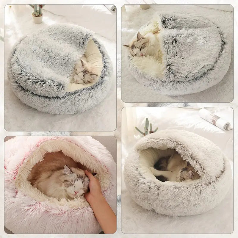 Cama Redonda Ninho para Gatos com Cobertura Gatz