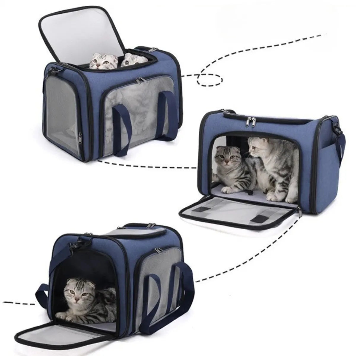 Mochila de Transporte para Gatos Portátil Respirável Gatz