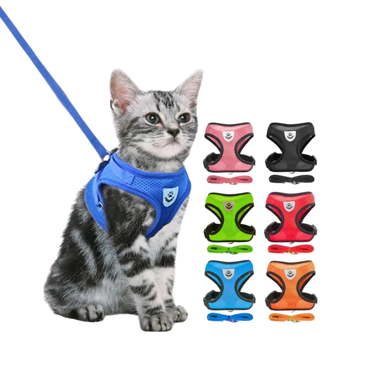 Coleira para Gatos Peitoral Malha Ajustável Gatz