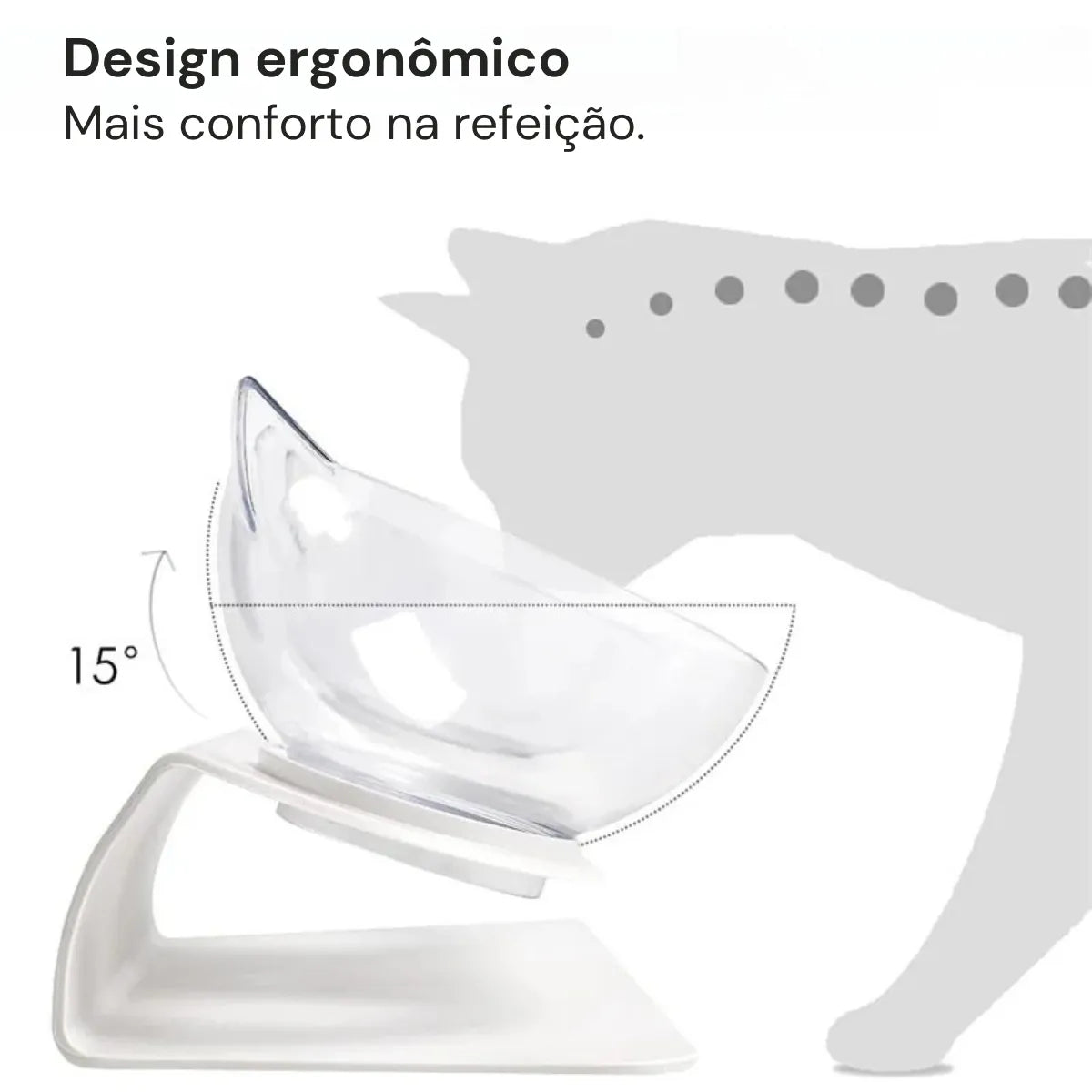 Comedouro para Gatos Duplo Elevado Ergonômico Gatz