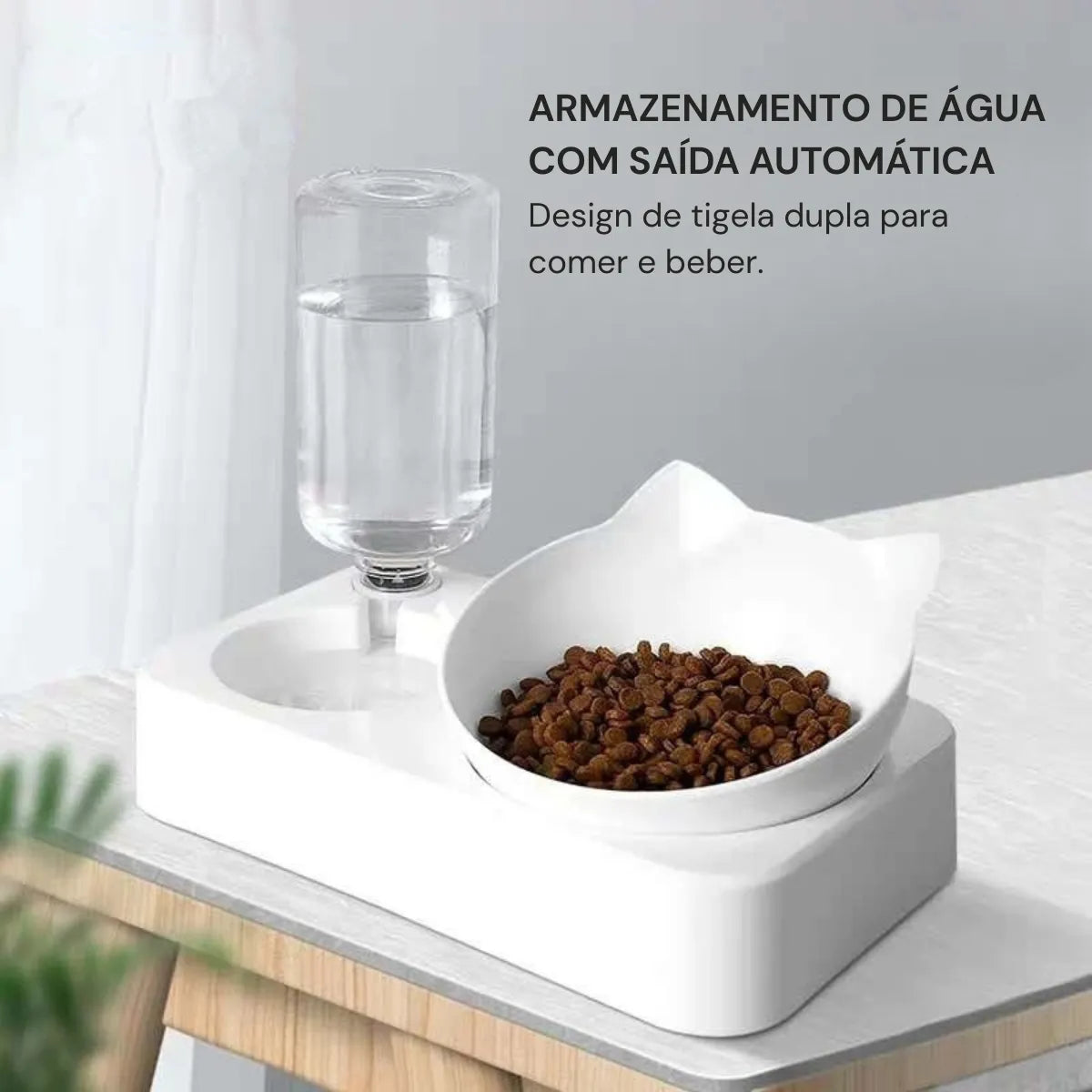 Comedouro para Gatos Duplo Ergonômico com Refil Gatz