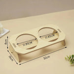 Comedouro para Gatos Duplo Madeira Tigela Aço Inox Gatz