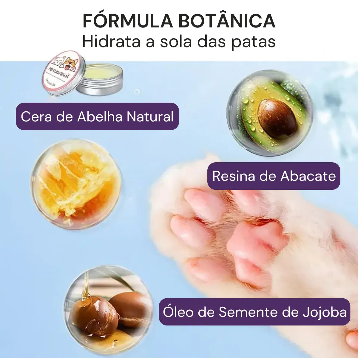 Creme Hidratante para Gatos Protetor de Pata Bálsamo Gatz