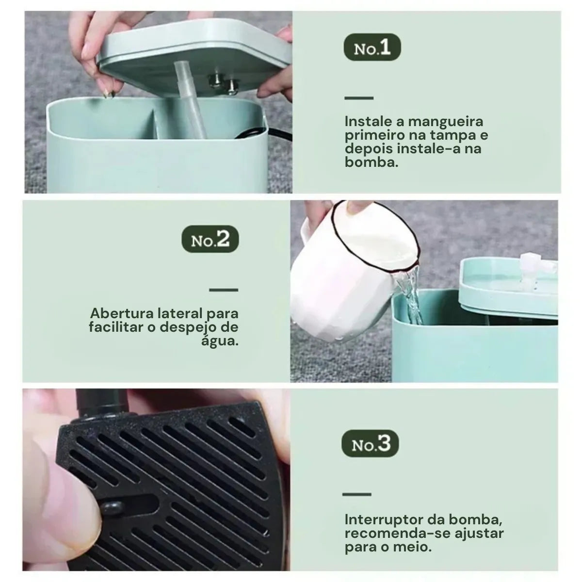 Fonte de Água para Gatos 1,5L Automático USB Silencioso Gatz