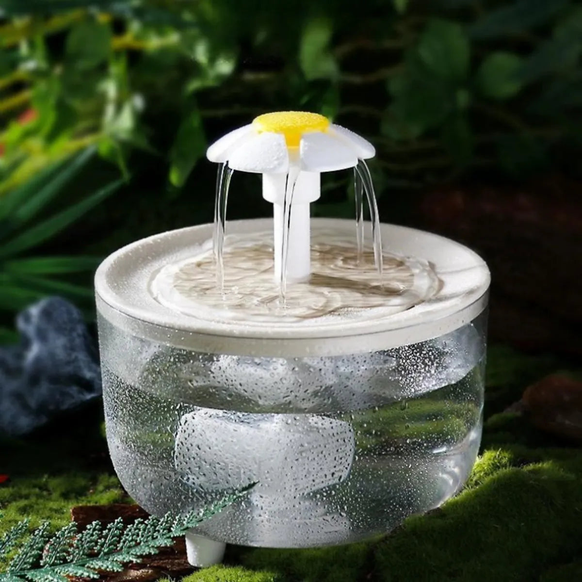 Fonte de Água para Gatos Flor Múltiplas Saídas Elétrico Gatz