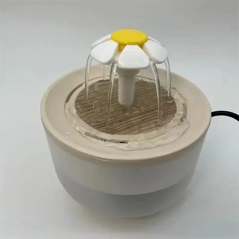 Fonte de Água para Gatos Flor Múltiplas Saídas Elétrico Gatz