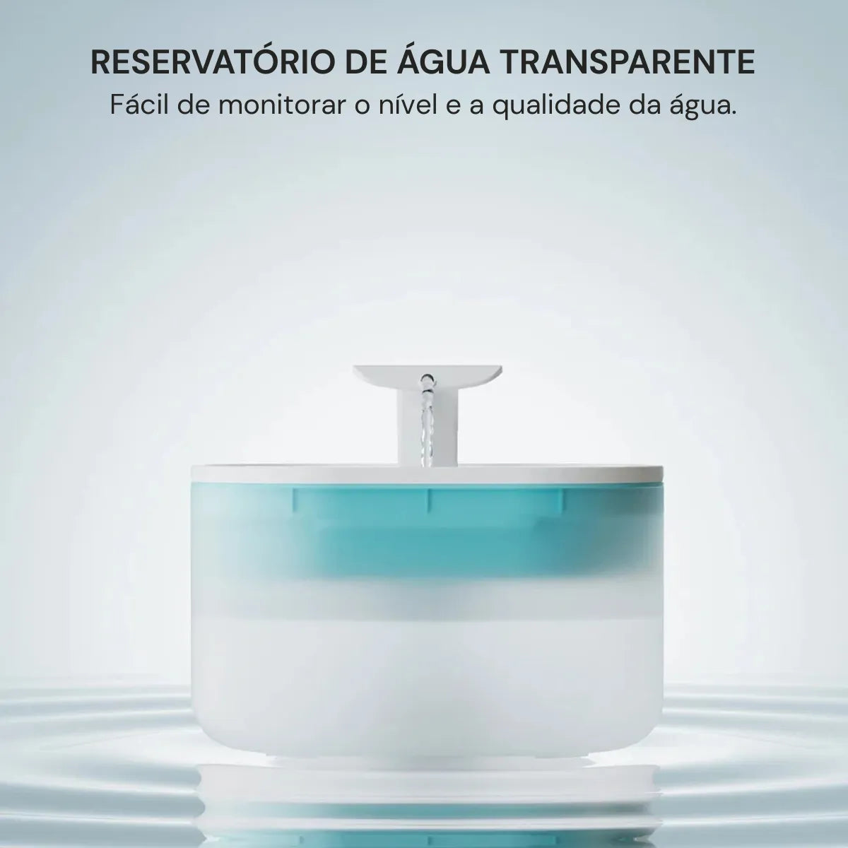 Fonte de Água para Gatos Transparente 2 Modos de Fluxo Gatz