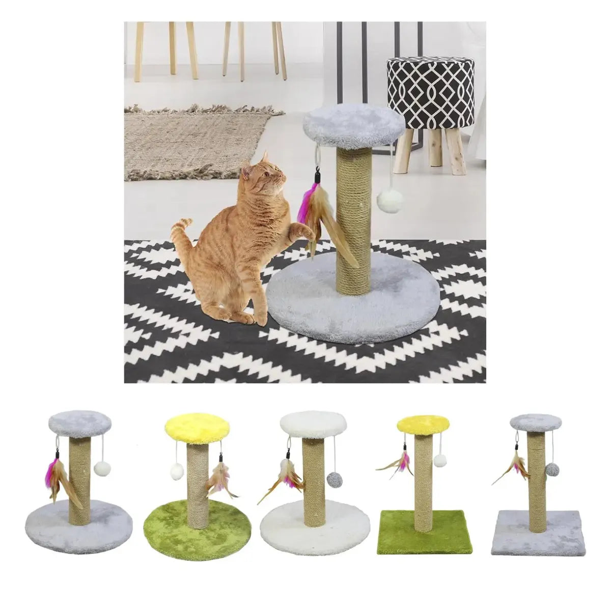Poste Arranhador para Gatos com Corda de Sisal Gatz