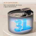 Fonte de Água para Gatos 3L Automático com Luz LED Gatz